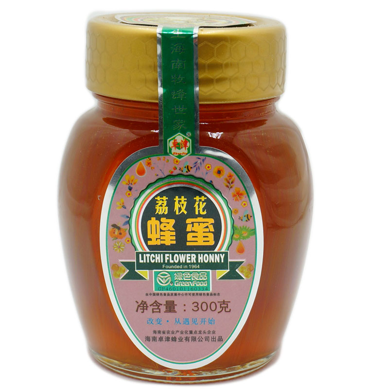 蜂蜜小瓶装卓津荔枝蜜300克绿色食品蜂蜜系列小